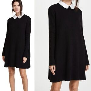 Cinq A Sept NEW / NWT Black & White Peter Pan Collar Sweater Dress